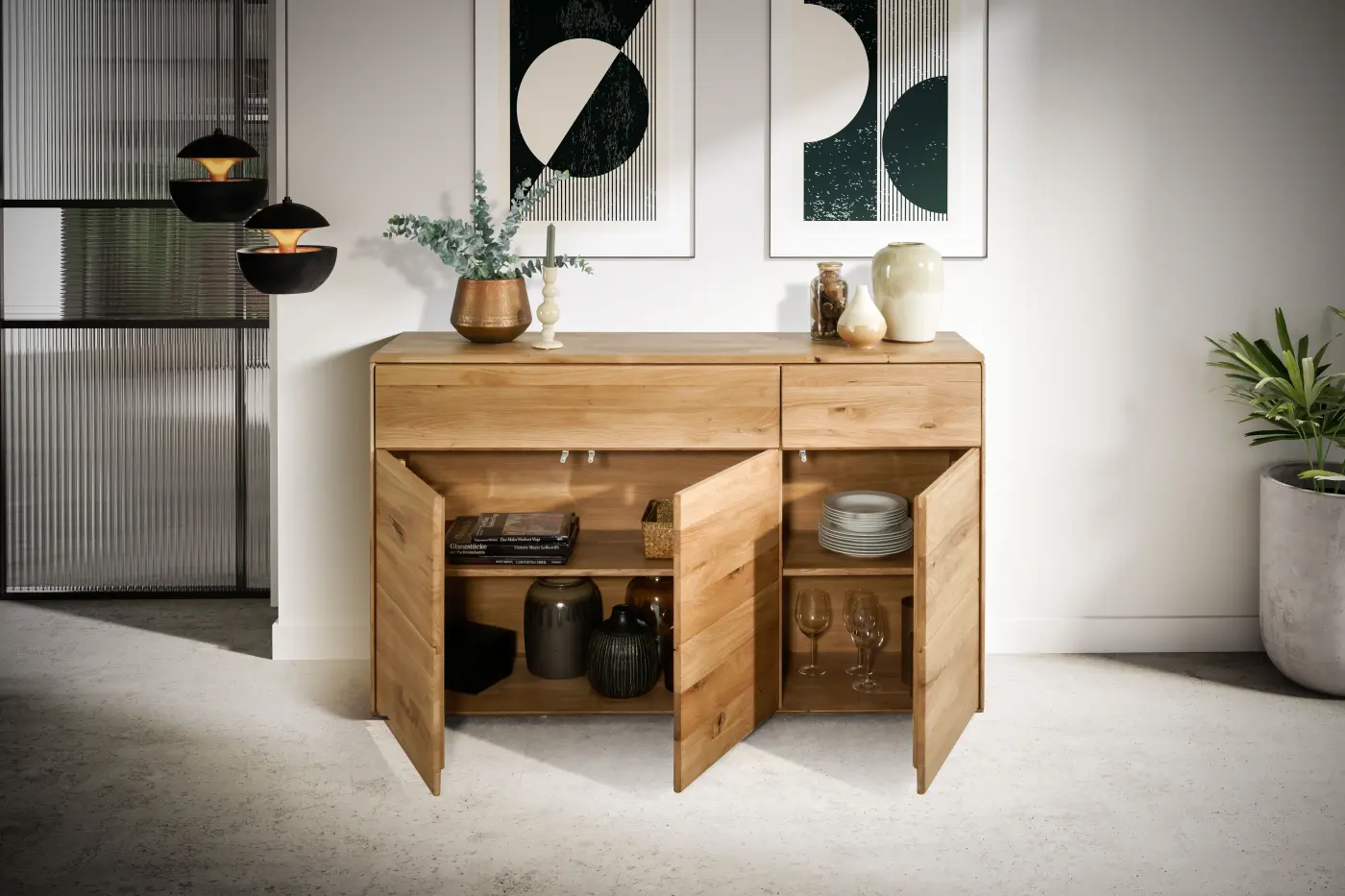 3S Frankenmöbel Kommode Wildeiche massiv geölt