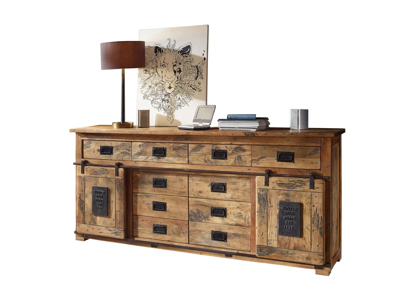 3S Frankenmöbel Sideboard Mango lackiert ca. 200x90x45 cm