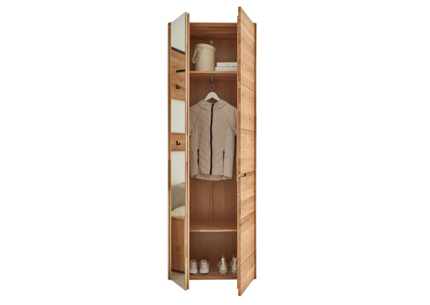 3S Frankenmöbel Garderobenschrank KM-0663 Wildeiche geölt ca. 70x204x40 cm