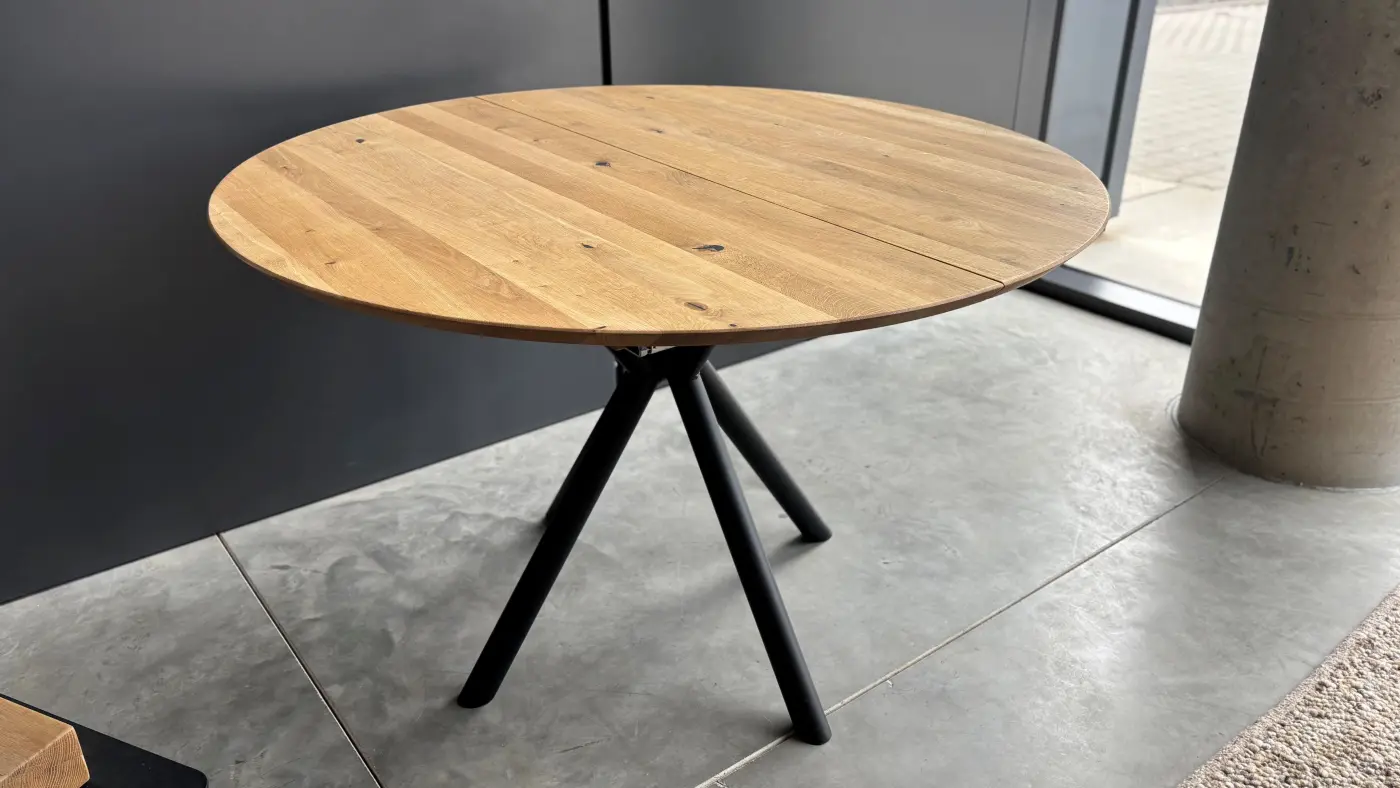 3S Frankenmöbel Ausziehtisch TI-0631 Wildeiche massiv geölt ca.120(170)x75x120 cm