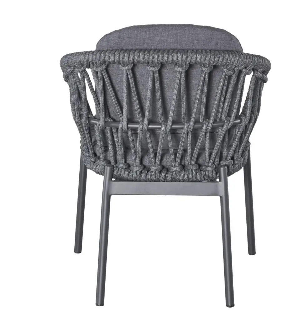 LC Garden Armlehnstuhl 249814 Bari ca. 63x64x78,5 cm Aluminiumgestell Anthrazit Kordel dunkelgrau