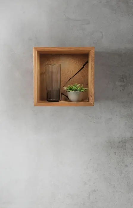 3S Frankenmöbel Wandregal I Wildeiche geölt ca. 34x34x19 cm