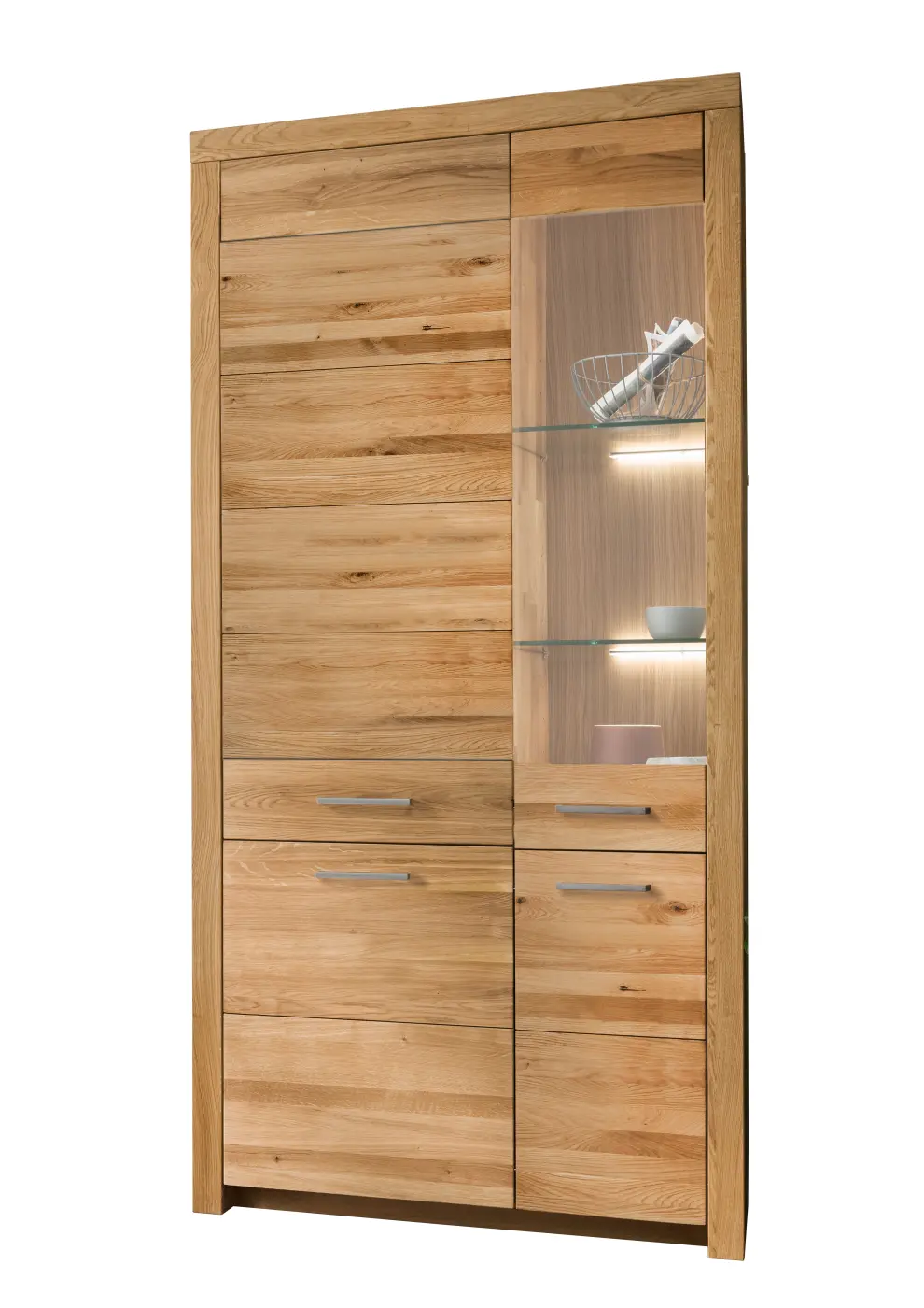 3S Frankenmöbel Vitrine Wildeiche massiv ca. 102x204x40 cm