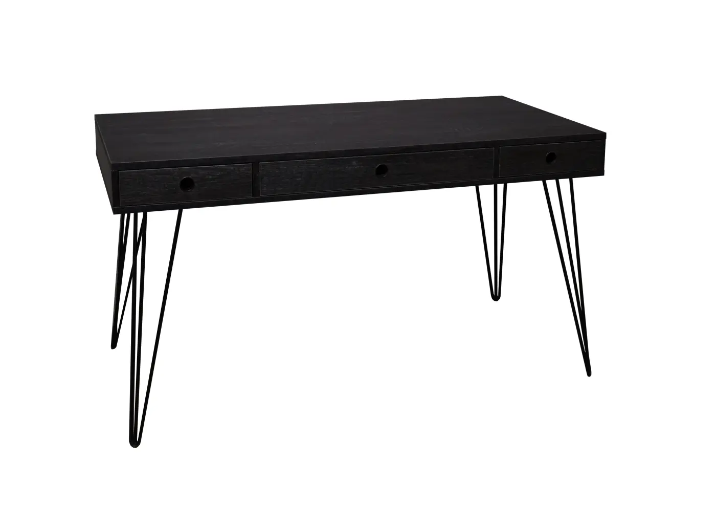 Mäusbacher Schreibtisch Office schwarz matt / flamed wood black