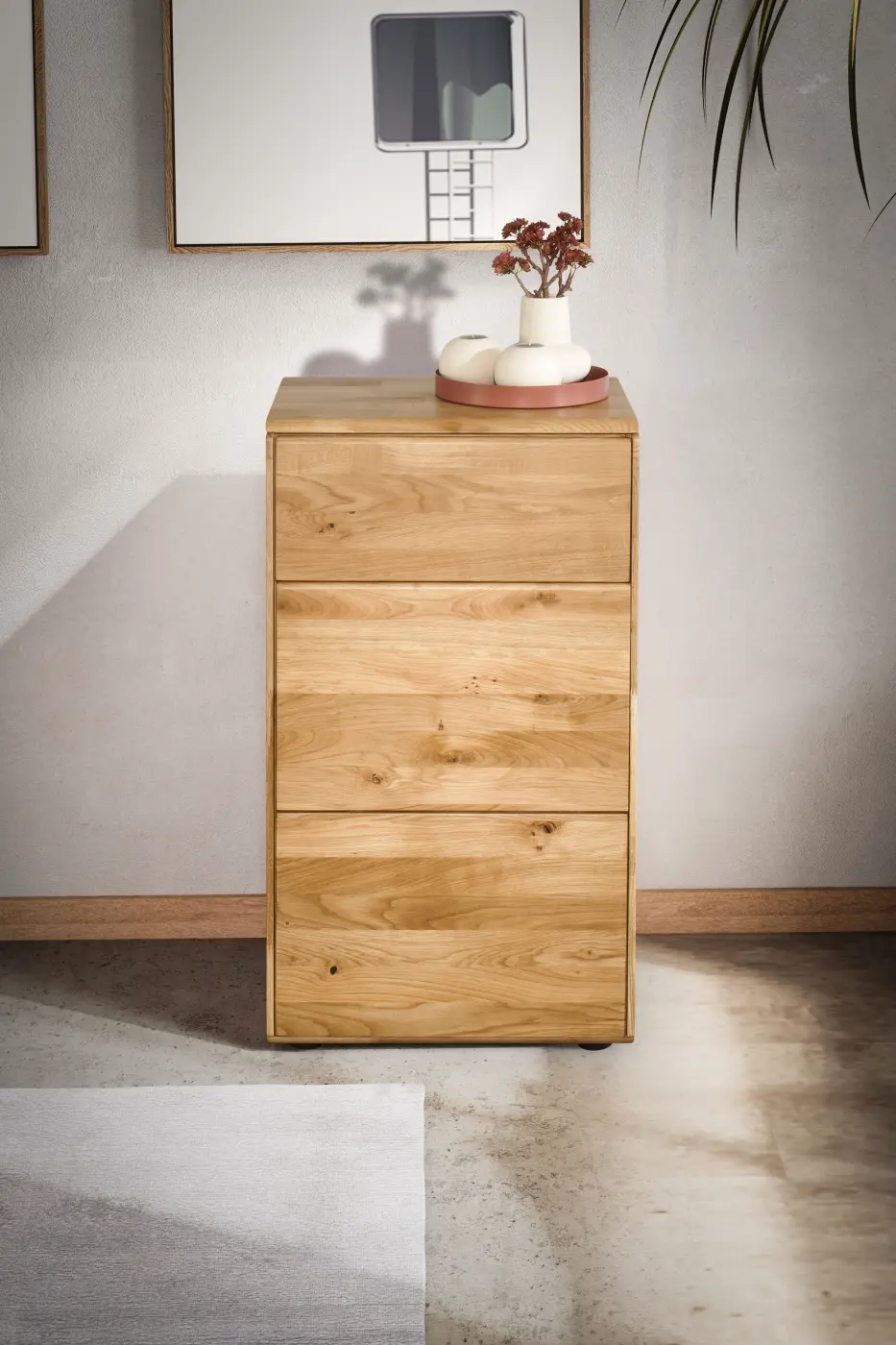 3S Frankenmöbel Kommode Wildeiche massiv geölt. Ca. 51x91x40 cm 