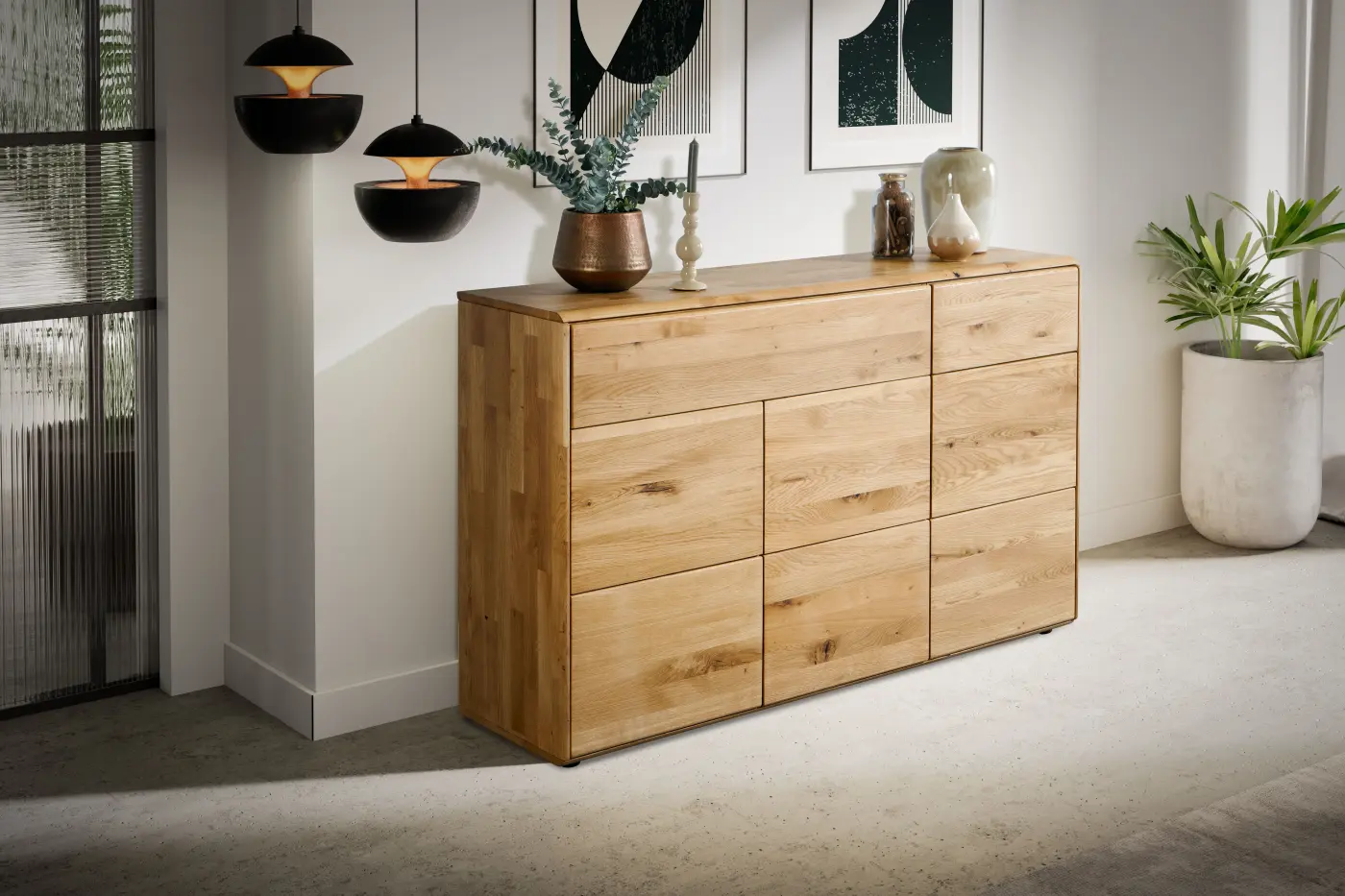 3S Frankenmöbel Kommode Wildeiche massiv geölt