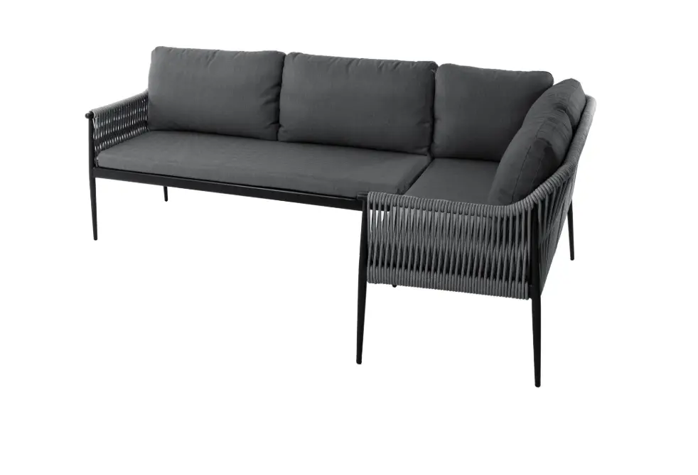 LC Garden Ecklounge Bari Dunkelgrau 3-Sitzer und 2-Sitzer 
